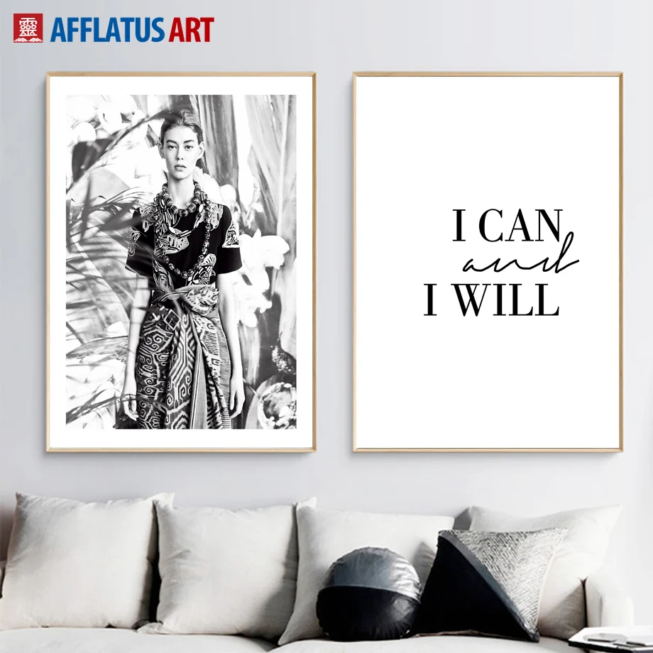 Girl Model I Can I Will Wall Art Canvas Painting Nordic Posters And Prints Black White Wall Pictures For Living Room Home Decor
Girl Model I Can I Will Wall Art Canvas Painting Nordic Posters And Prints Black White Wall Pictures For Living Room Home Decor