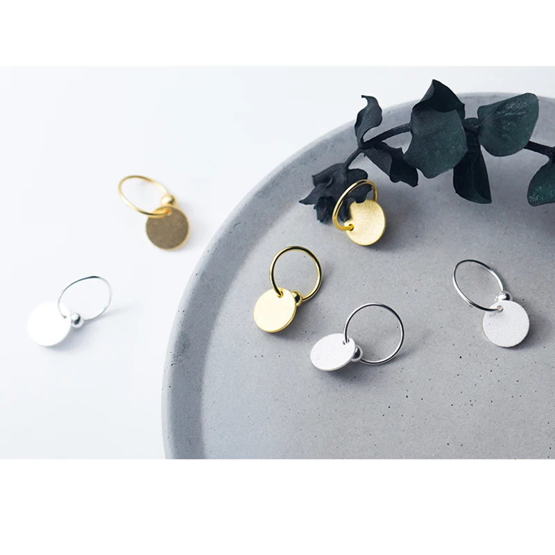 Изысканные серебряные круглые серьги-кольца для женщин девочек крошечные 925