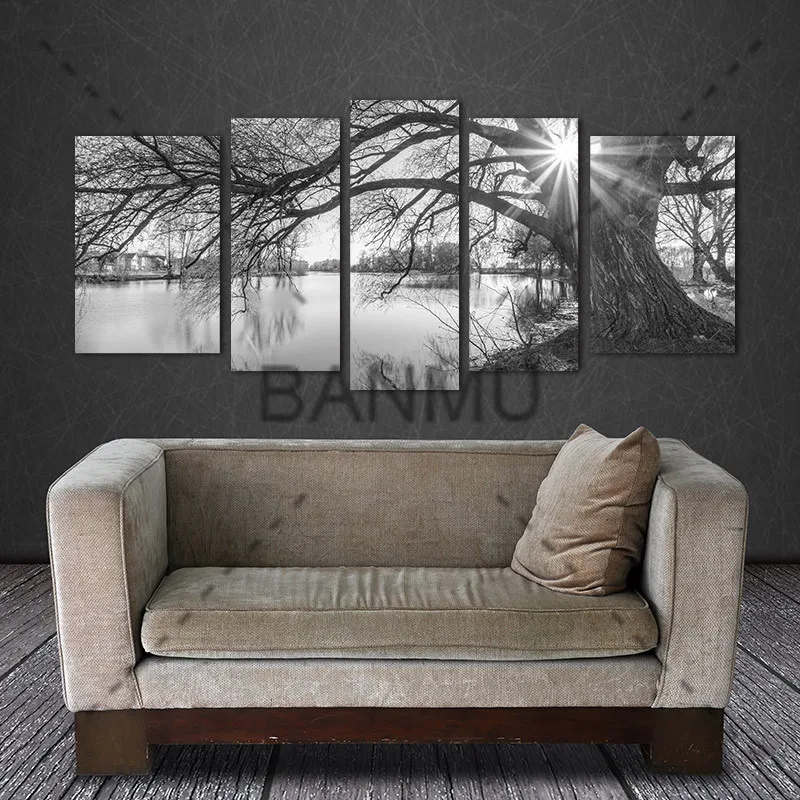 BANMU Canvas Painting Wall Art Pictures 5 Pieces Modern Tree Sunrise Time Lake Landscape Print On Canvas home Decor no frame
BANMU Canvas Painting Wall Art Pictures 5 Pieces Modern Tree Sunrise Time Lake Landscape Print On Canvas home Decor no frame