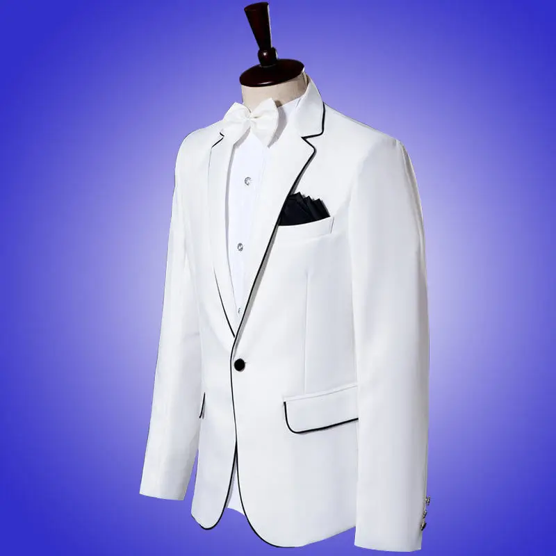 PYJTRL брендовый мужской модный белый свадебный костюм для жениха сцены певицы