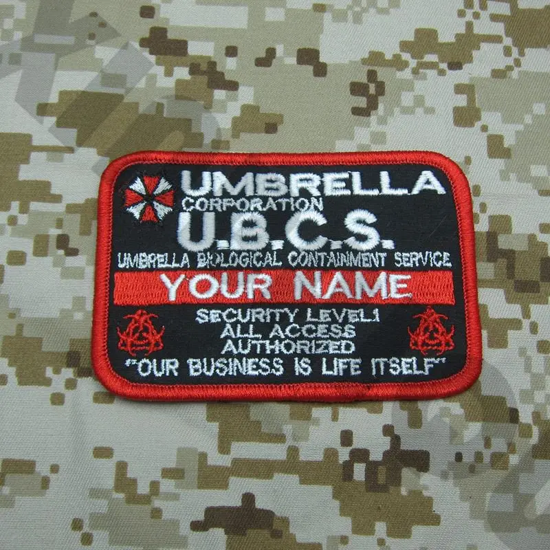 Embroidery patch New style double biochemical threats logo Custom name tapes Umbrella Corporation
Embroidery patch New style double biochemical threats logo Custom name tapes Umbrella Corporation