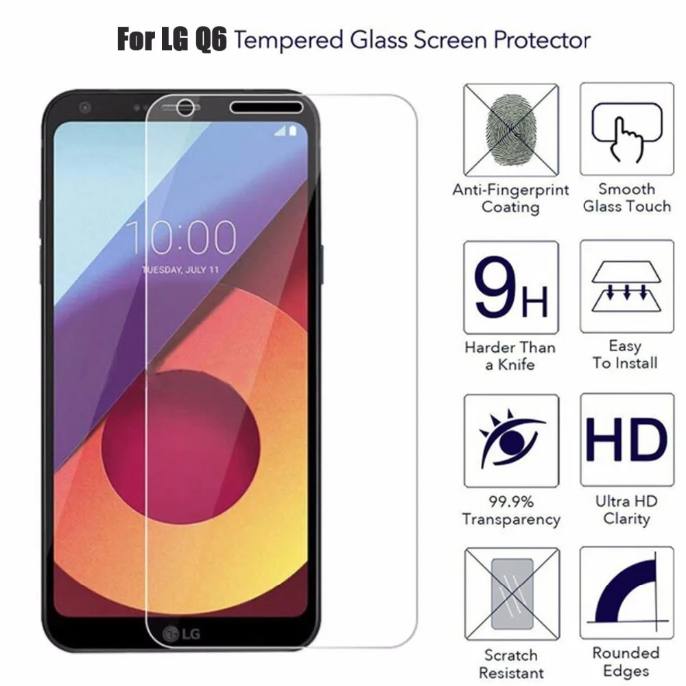 Стеклянная пленка для LG Q6 защитная Q6a Alpha + Plus M700N M700a закаленное стекло 9H чехол |