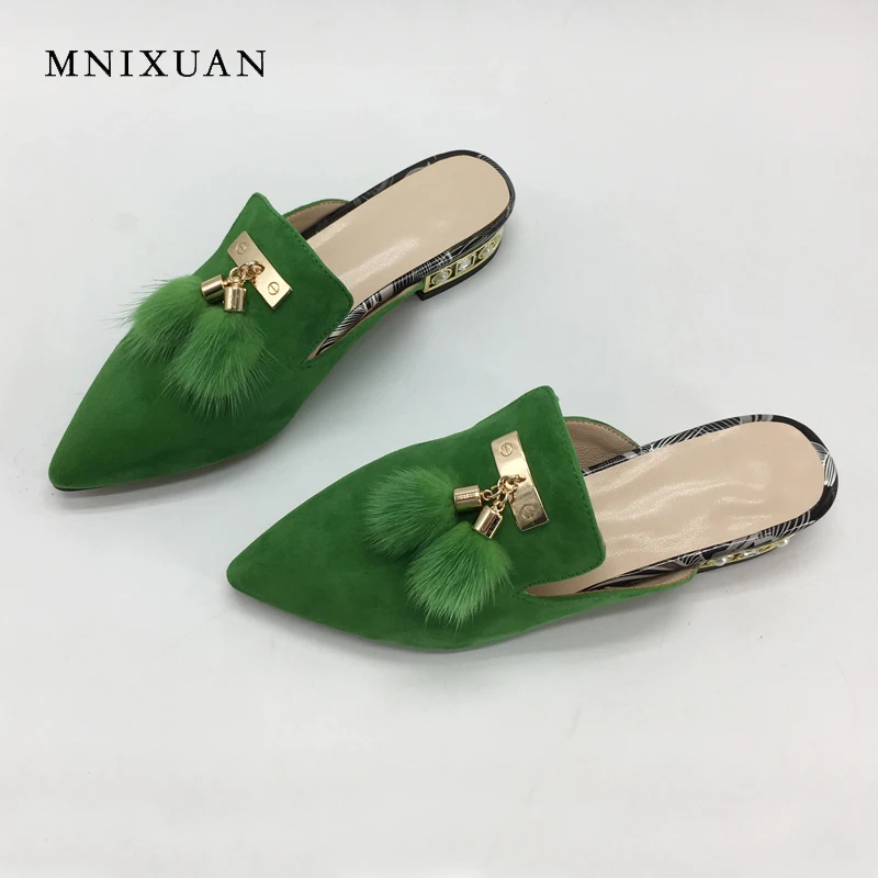 MNIXUAN Women's flat mules shoes pointed toe genuine leather lady slippers 2018 new spring summer fur pearls sandals big size 10
MNIXUAN Women's flat mules shoes pointed toe genuine leather lady slippers 2018 new spring summer fur pearls sandals big size 10