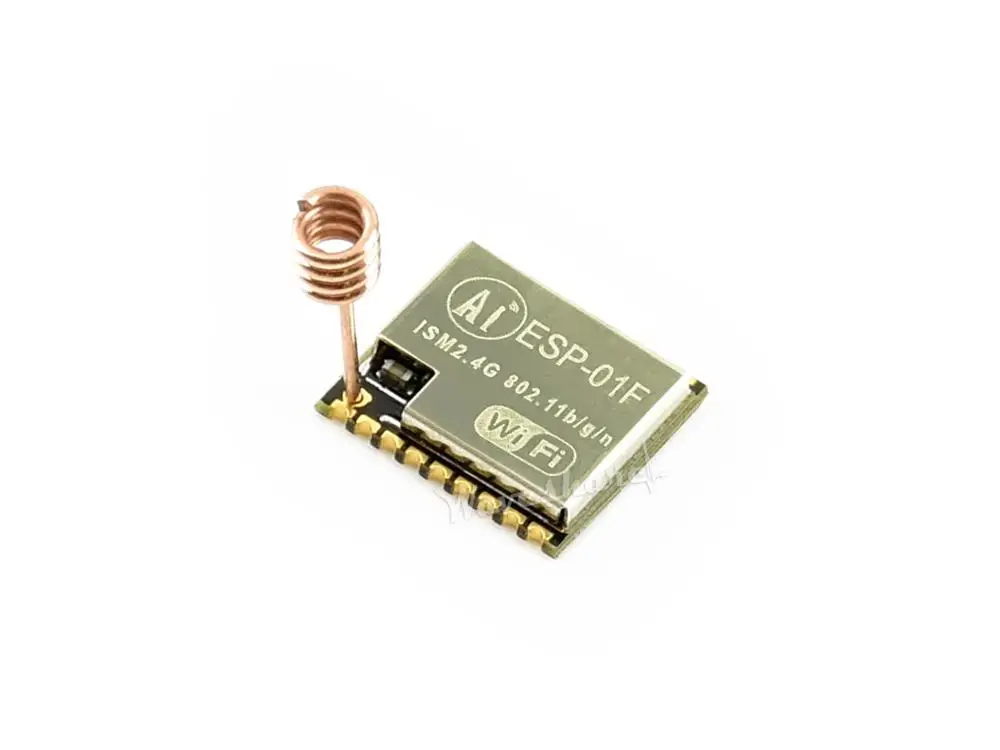 ESP-01F, WiFi Module Based on ESP8285, Built-in 8Mbit Flash, SMD18 Package, Ultra-small
ESP-01F, WiFi Module Based on ESP8285, Built-in 8Mbit Flash, SMD18 Package, Ultra-small