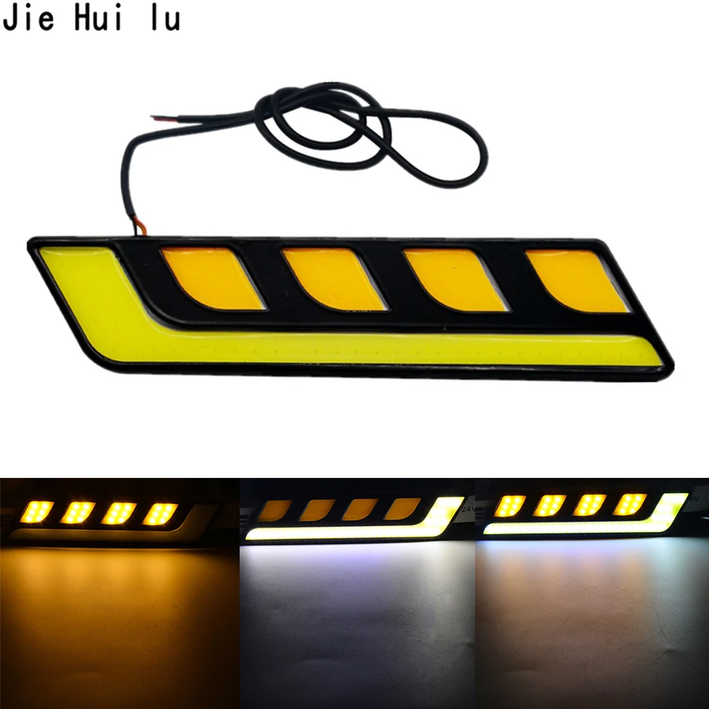 2Pcs Car LED Lights Bulbs COB Daytime Running Lights Waterproof Dual Color White Amber Auto DRL Turn Signal Lights 12V
2Pcs Car LED Lights Bulbs COB Daytime Running Lights Waterproof Dual Color White Amber Auto DRL Turn Signal Lights 12V