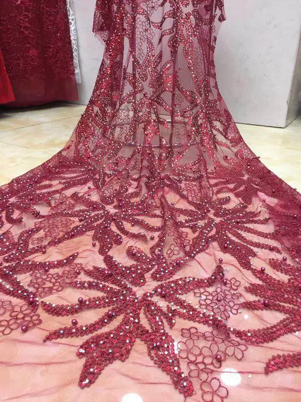Free shippi New pattern 5yards XC28# Wine red embroidery and beads lace fabric for bridal wedding dress/sawing
Free shippi New pattern 5yards XC28# Wine red embroidery and beads lace fabric for bridal wedding dress/sawing