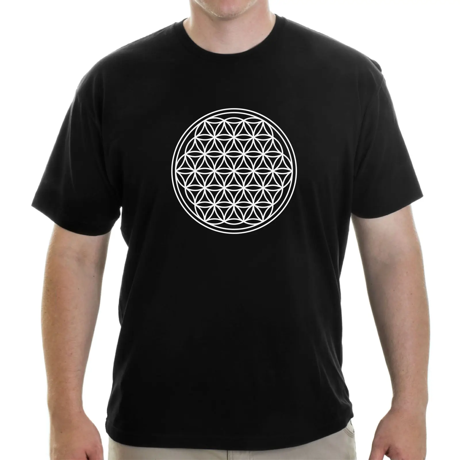 Мужская футболка с надписью Grab A Smile Flower of Life Sacred Geometry 100% хлопок модная