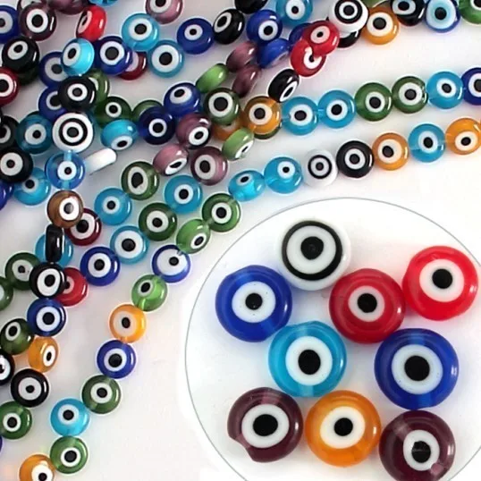NiceBeads Flat Round Disk Shape Mixed Colors 6mm & 8mm Evil Eye Lampwork Glass Beads for Jewelry Making & DIY Craft
NiceBeads Flat Round Disk Shape Mixed Colors 6mm & 8mm Evil Eye Lampwork Glass Beads for Jewelry Making & DIY Craft