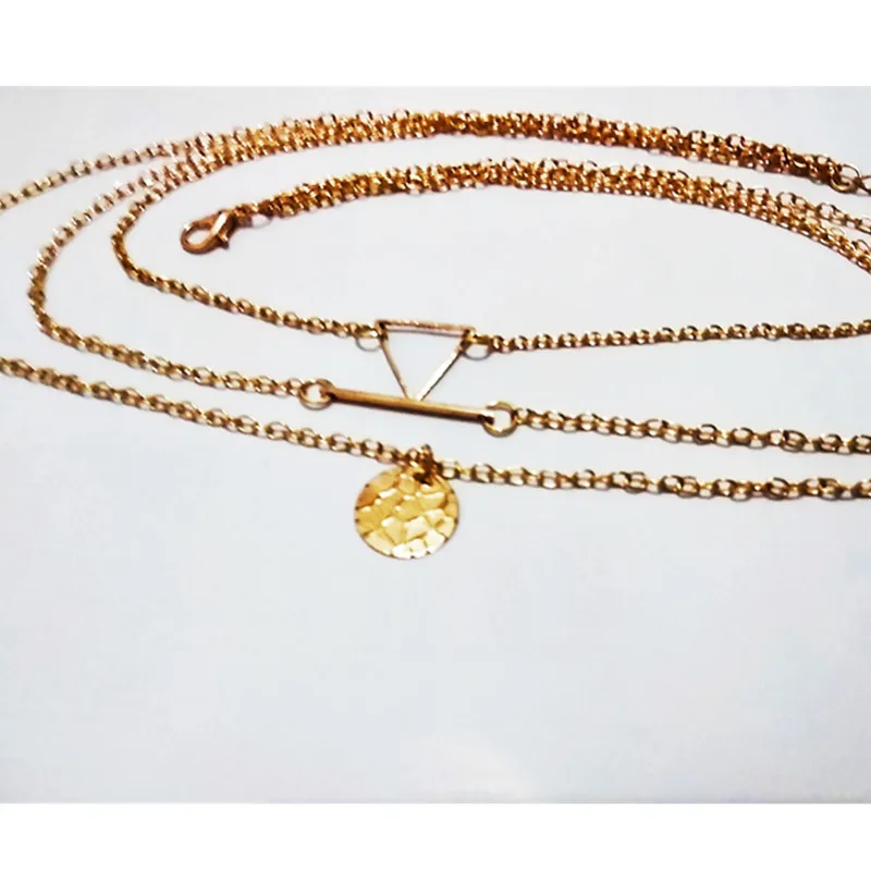 New Fashion Charm Jewelry Accessories Geometric Sequins Multi-layer Chain Gold Necklace Triangle Round Multi Layer Necklace
New Fashion Charm Jewelry Accessories Geometric Sequins Multi-layer Chain Gold Necklace Triangle Round Multi Layer Necklace