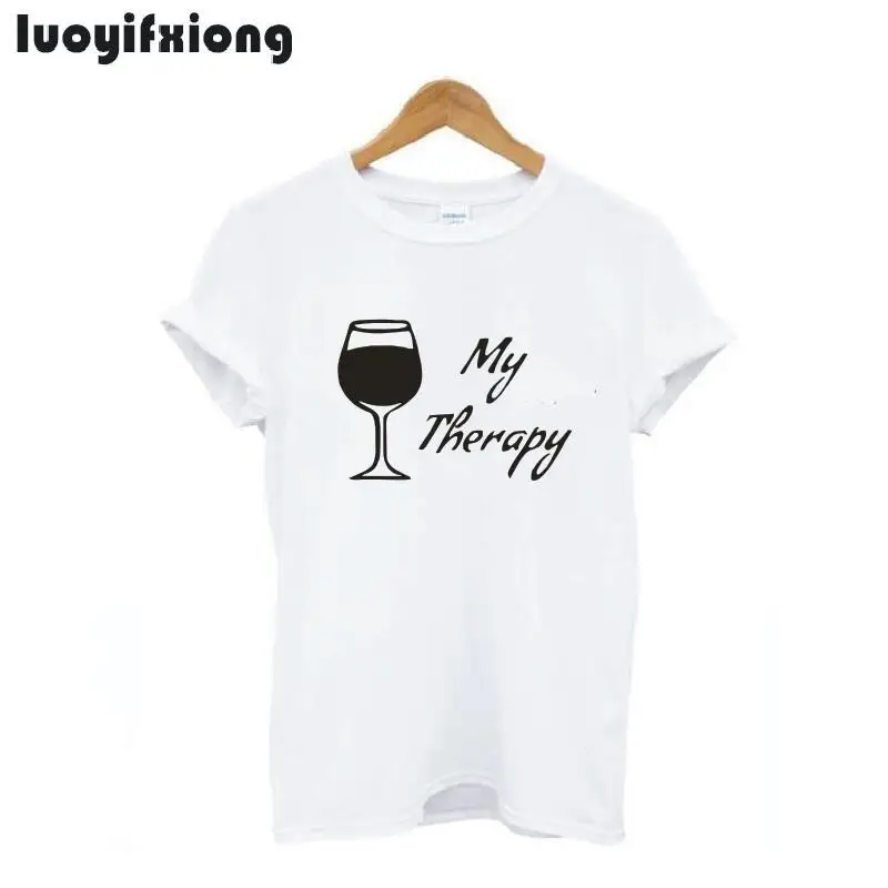 MY THERAPY Wine Print Women Tshirt Casual Short Sleeve O-neck Tee Shirt Femme Hipster Funny T Shirt Women Tops Plus Size S-2XL
MY THERAPY Wine Print Women Tshirt Casual Short Sleeve O-neck Tee Shirt Femme Hipster Funny T Shirt Women Tops Plus Size S-2XL
