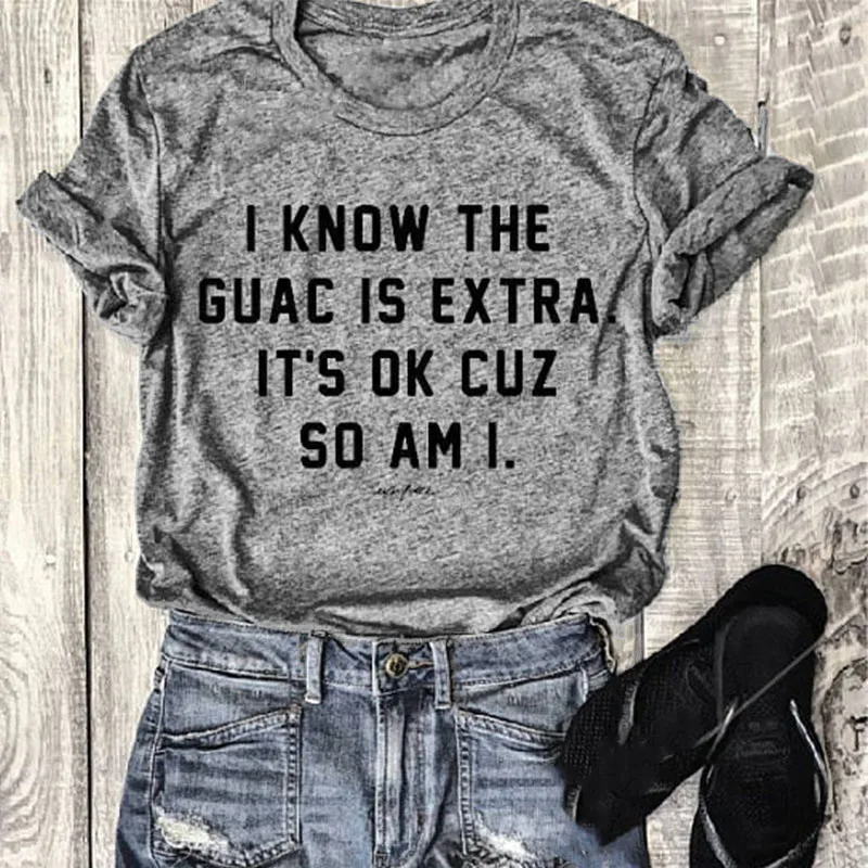 Я знаю что guac это дополнительно нормально милая рубашка с коротким рукавом и