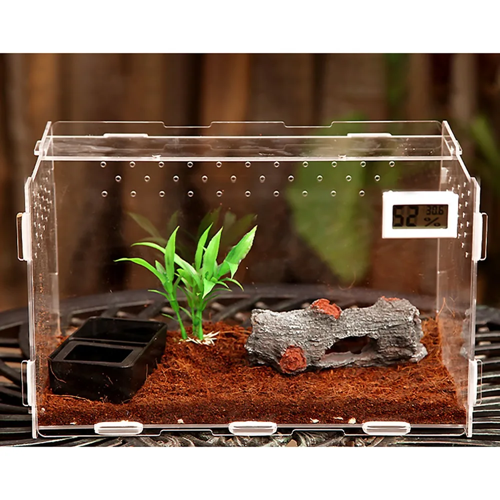Reptile Vivarium Kits Magnet Latch Thermometer Hide-out Cave Fake Plant Gecko Lizard Snake Tarantula panoramic Acrylic new box
Reptile Vivarium Kits Magnet Latch Thermometer Hide-out Cave Fake Plant Gecko Lizard Snake Tarantula panoramic Acrylic new box