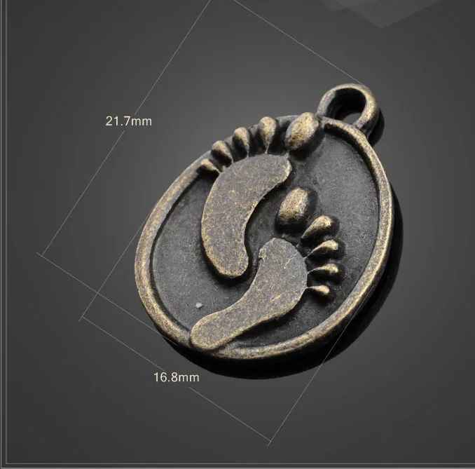 30 PCS/Lot 16.8mm*12.7mm jewelry handmade antique bronze pendants baby feet charms Footprint Charm
30 PCS/Lot 16.8mm*12.7mm jewelry handmade antique bronze pendants baby feet charms Footprint Charm