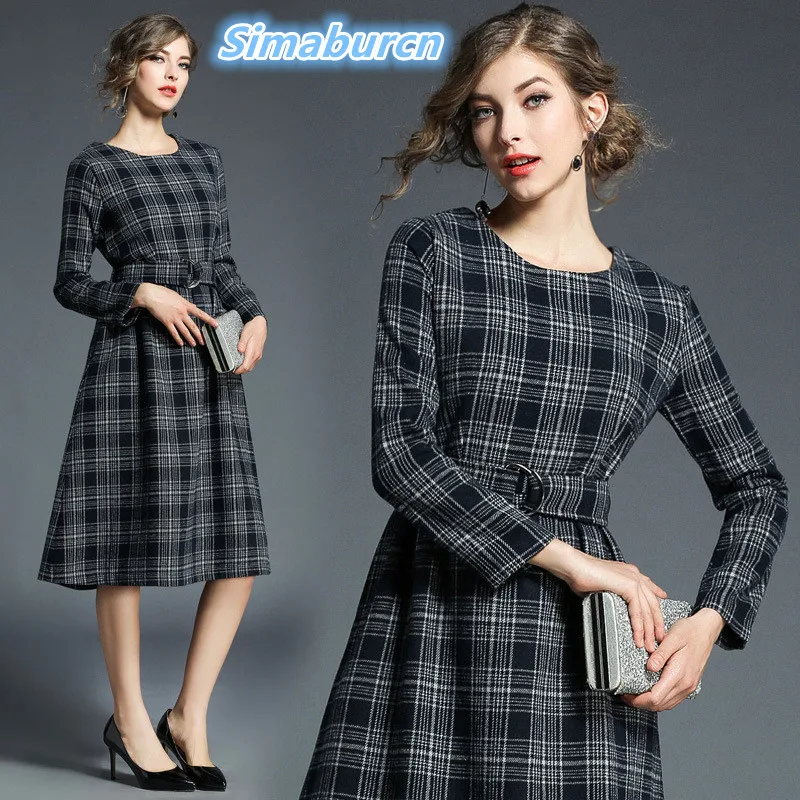 Vintage Women Spring Dresses Party Femme Dresses Vestidos Long Sleeve O-Neck Female A-Line Striped Winter With Sashes Dress
Vintage Women Spring Dresses Party Femme Dresses Vestidos Long Sleeve O-Neck Female A-Line Striped Winter With Sashes Dress