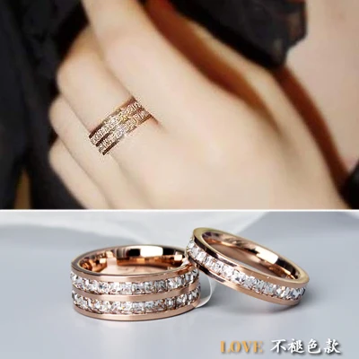 Top Quality Rose Gold color Titanium Steel Double Rows Full Rhinestone Bling Bling Women Rings / Fashion Crystal Rings
Top Quality Rose Gold color Titanium Steel Double Rows Full Rhinestone Bling Bling Women Rings / Fashion Crystal Rings