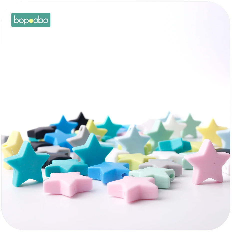 Bopoobo 30PC 23mm Silicone Beads Teether Toy Colorful Silicone Star BPA Free Silicone Teether Baby Teething Nursing Accessories
Bopoobo 30PC 23mm Silicone Beads Teether Toy Colorful Silicone Star BPA Free Silicone Teether Baby Teething Nursing Accessories