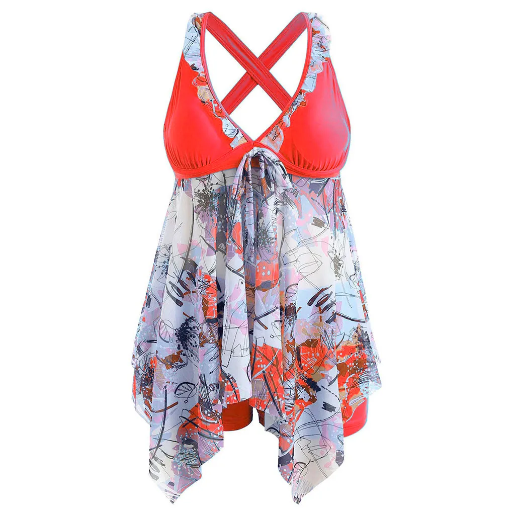 Summer New Women's ladies large size bohemian V neck bikini split swimsuit sexy fashion beachwear two-piece A3067 | Спорт и