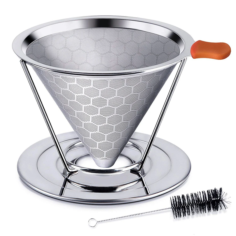 Honeycombed Stainless Steel Coffee Filter Reusable Pour Over Dripper Brush Cup Coffee Filter
Honeycombed Stainless Steel Coffee Filter Reusable Pour Over Dripper Brush Cup Coffee Filter