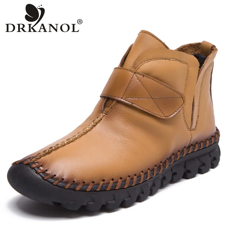 DRKANOL 2021 Handmade Genuine Leather Women Boots Autumn Winter Flat Short Ankle Boots For Women Warm Snow Boots Female Shoes
DRKANOL 2021 Handmade Genuine Leather Women Boots Autumn Winter Flat Short Ankle Boots For Women Warm Snow Boots Female Shoes