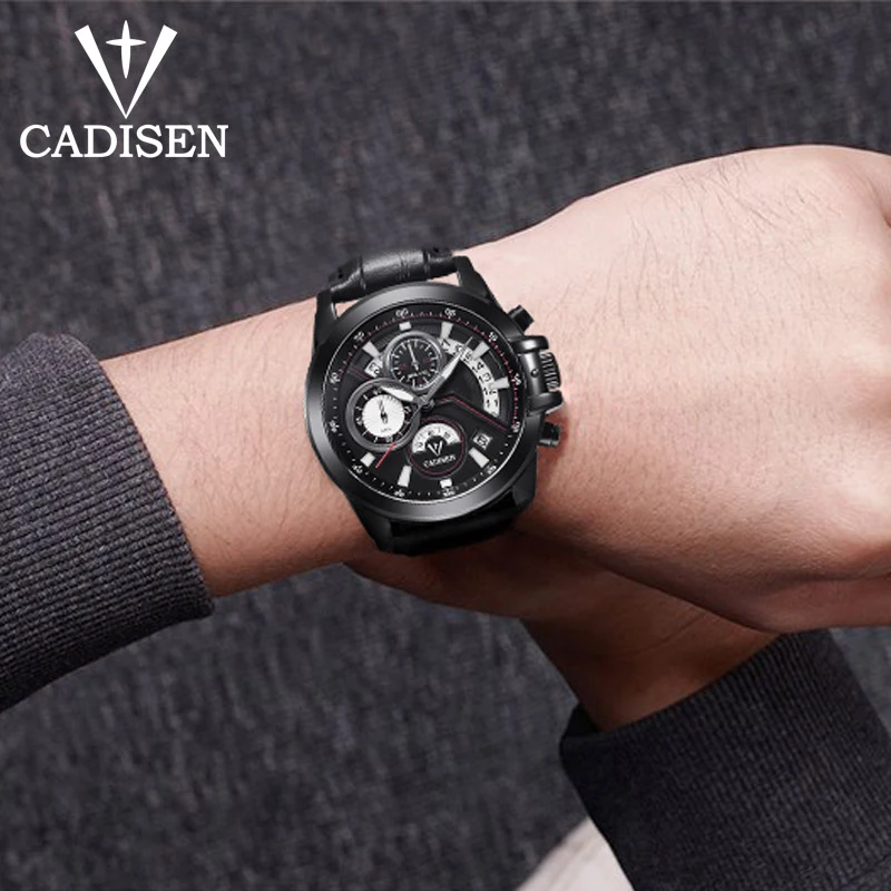 C9016 CADISEN мужские часы Топ люксовый бренд военные спортивные для отдыха