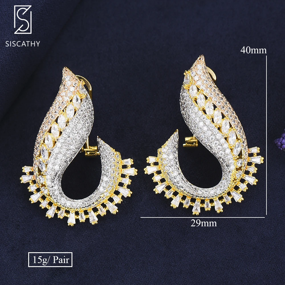 Siscathy 2020 New Women Stud Earrings Trendy Wedding Bohemian Cubic Zircon CZ Dubai Bridal Statement Earrings Fashion Jewelry
Siscathy 2020 New Women Stud Earrings Trendy Wedding Bohemian Cubic Zircon CZ Dubai Bridal Statement Earrings Fashion Jewelry