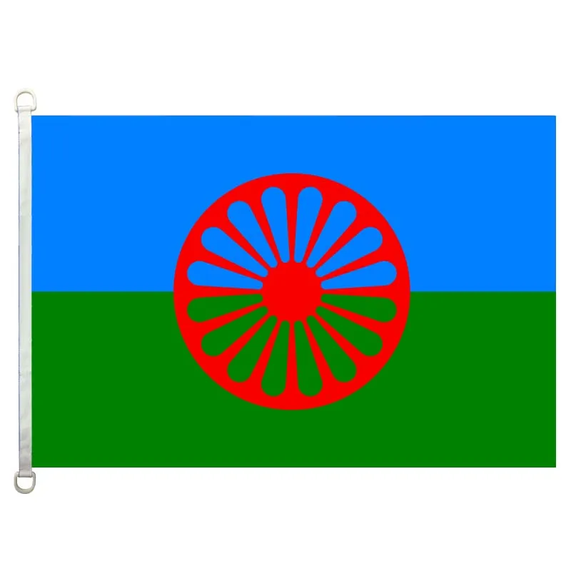the Romani people national flag,90*150CM size, 120g/m2 knitted polyester fabric,with two D ring
the Romani people national flag,90*150CM size, 120g/m2 knitted polyester fabric,with two D ring