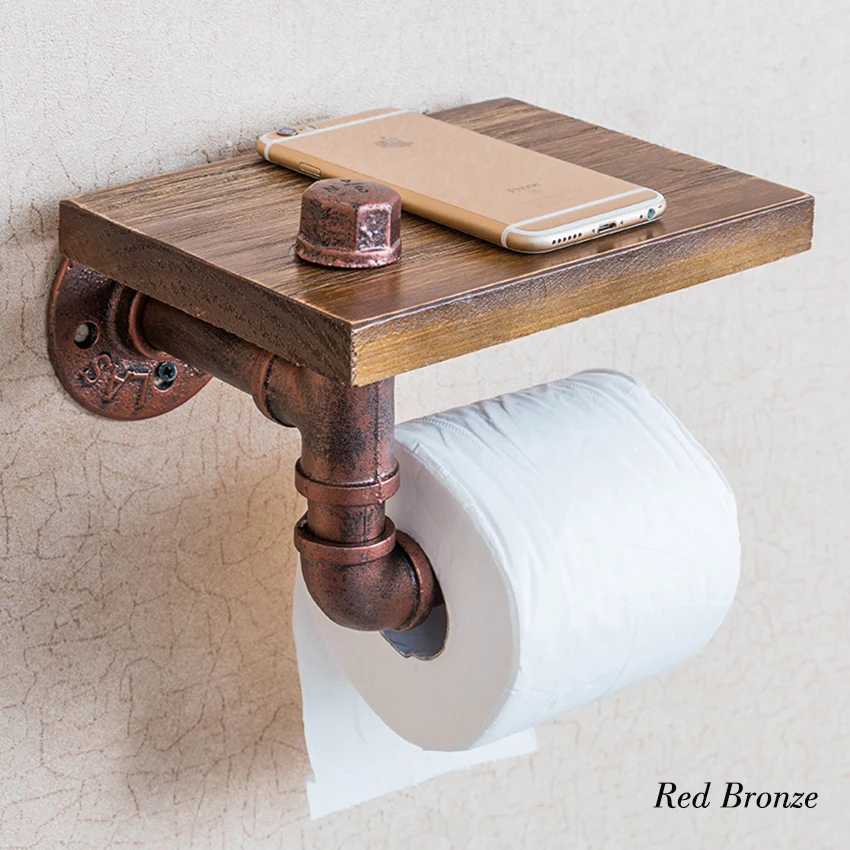 Urban Industrial Wall Mount Wood Storage Shelf Iron Pipe Toilet Paper Holder Roller Restaurant Restroom Bathroom Decoration
Urban Industrial Wall Mount Wood Storage Shelf Iron Pipe Toilet Paper Holder Roller Restaurant Restroom Bathroom Decoration