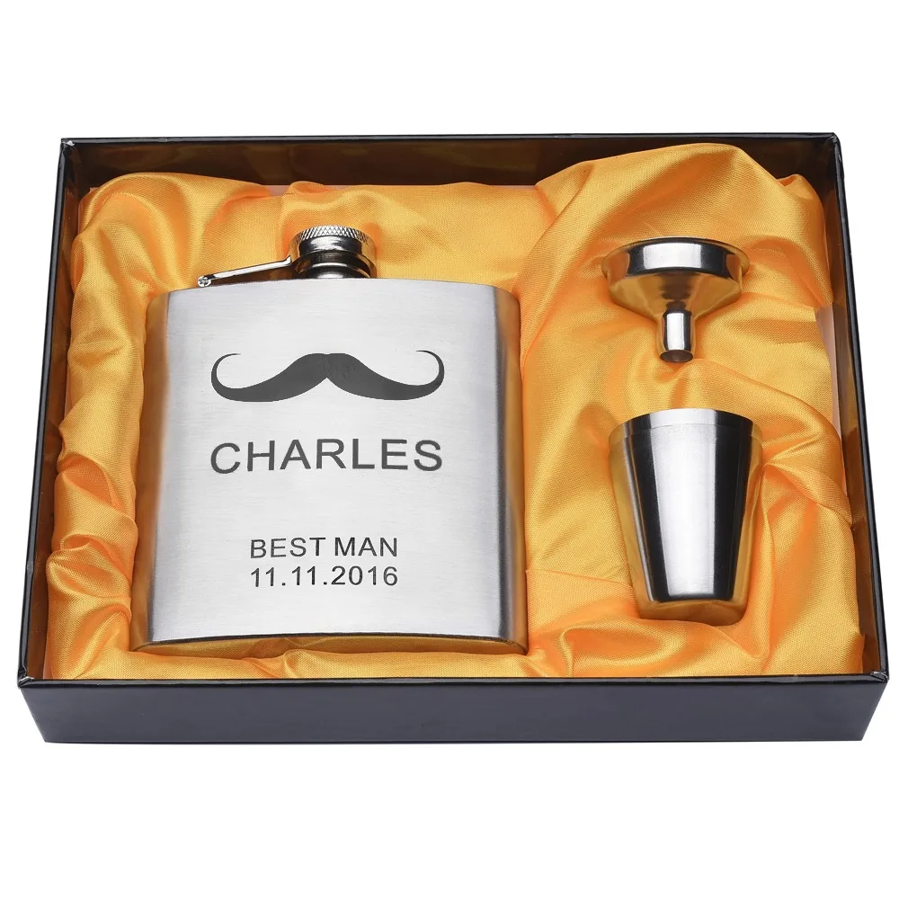1 Set Of Engraved Stainless steel 6oz Hip Flask Set Best Man Groom Man Hen Night Gifts Wedding Outdoor Party Usher Decors
1 Set Of Engraved Stainless steel 6oz Hip Flask Set Best Man Groom Man Hen Night Gifts Wedding Outdoor Party Usher Decors
