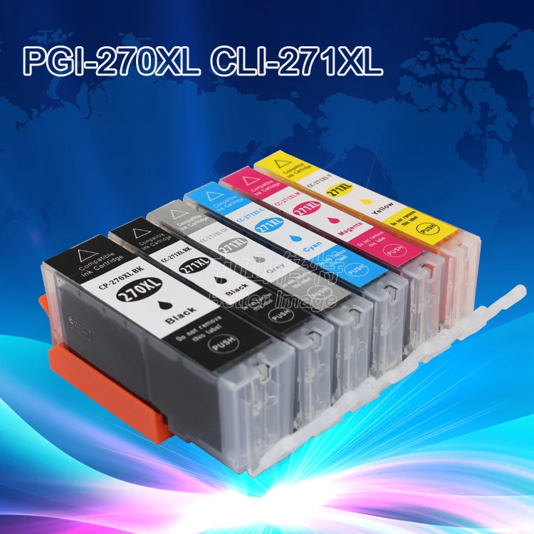 INK WAY 6 pack PGI-270 CLI-271 compatible ink cartridge For canon PIXMA TS9020/TS8020 printer
INK WAY 6 pack PGI-270 CLI-271 compatible ink cartridge For canon PIXMA TS9020/TS8020 printer