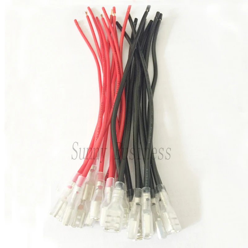 100Pcs/50Pairs 6.3mm Female Spade Crimp Terminals Wire Connector 15CM AWM 1015 18AWG Red and Black
100Pcs/50Pairs 6.3mm Female Spade Crimp Terminals Wire Connector 15CM AWM 1015 18AWG Red and Black