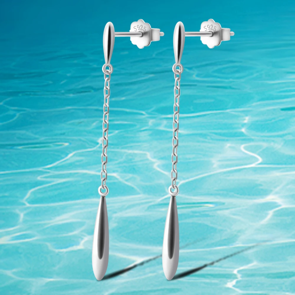 European fashion jewelry Ms earrings, 925 sterling silver drop Earrings, Delicate simple water drop earrings, women accessories
European fashion jewelry Ms earrings, 925 sterling silver drop Earrings, Delicate simple water drop earrings, women accessories