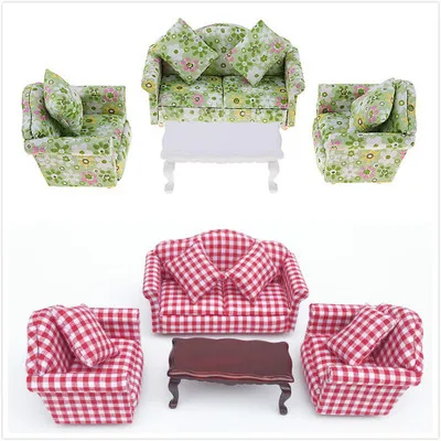Dollhouse Miniature 1:12 Living Room Dolls Furniture Calico sofa Set 4 Couch with tea table
Dollhouse Miniature 1:12 Living Room Dolls Furniture Calico sofa Set 4 Couch with tea table