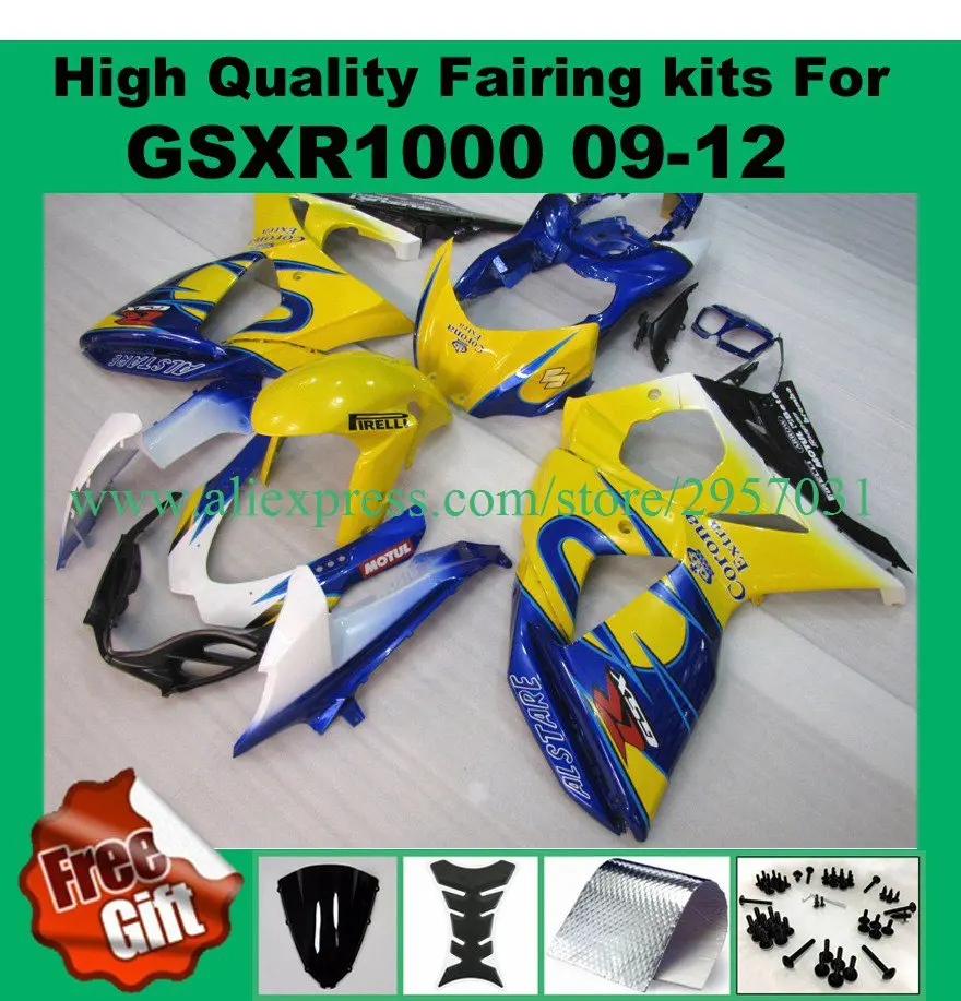 9Gifts Injection Fairing kit for SUZUKI GSXR1000 2009 2010 2011 2012 GSX-R1000 09 10 11 12 GSXR 1000 fairings Yellow blue white
9Gifts Injection Fairing kit for SUZUKI GSXR1000 2009 2010 2011 2012 GSX-R1000 09 10 11 12 GSXR 1000 fairings Yellow blue white