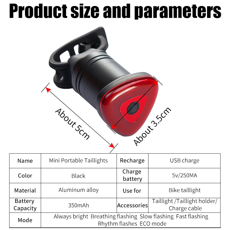 WEST BIKING 350mAh Cycling Rear Light Waterproof Bicycle Warning Lamp 6 Modes Intelligent Induction Brake Taillight Back Lights
WEST BIKING 350mAh Cycling Rear Light Waterproof Bicycle Warning Lamp 6 Modes Intelligent Induction Brake Taillight Back Lights