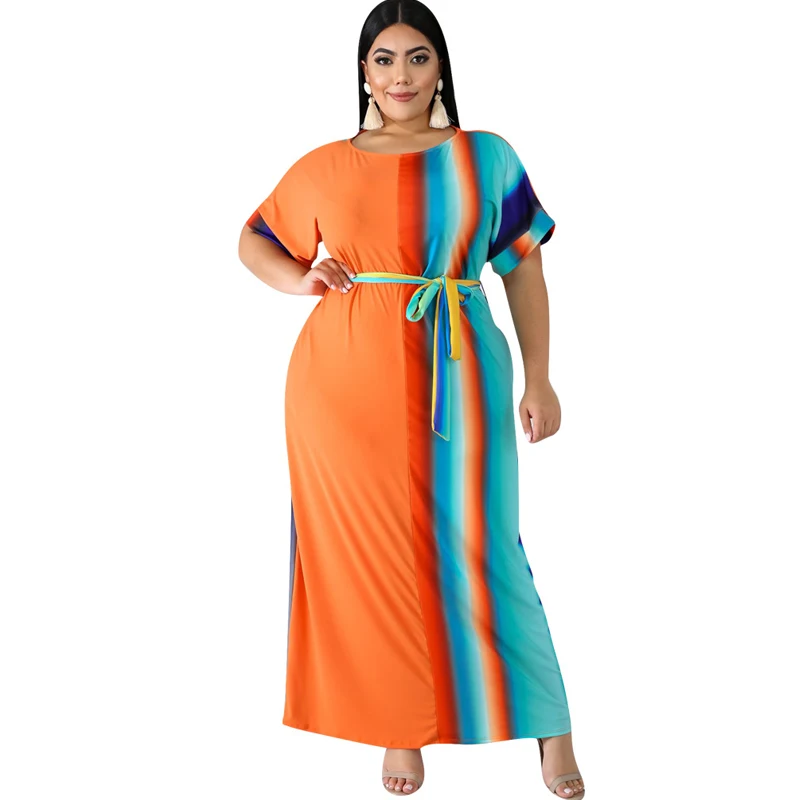Summer new women's print large size dress L-3XL casual positioning print dress with belt
Summer new women's print large size dress L-3XL casual positioning print dress with belt