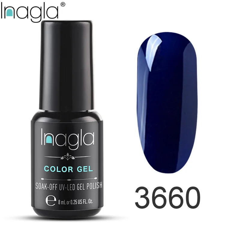 Гель лак Inagla для дизайна ногтей 8 мл чистый Цветной голубой и красный дизайн