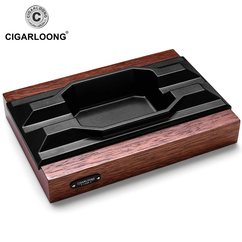 Creative Design Square Luxury Cigar Ashtray Accessories Wood Base Metal Slot Holder 2 Rest Cigar Ashtray CL-072
Creative Design Square Luxury Cigar Ashtray Accessories Wood Base Metal Slot Holder 2 Rest Cigar Ashtray CL-072