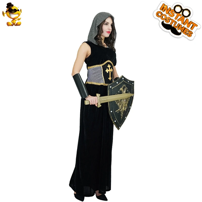 Women Medieval Warrior Costume Adult Black Jumpsuit with Hooded Fancy Dress Gladiator Suit Halloween Cosplay Soldier Clothing
Women Medieval Warrior Costume Adult Black Jumpsuit with Hooded Fancy Dress Gladiator Suit Halloween Cosplay Soldier Clothing