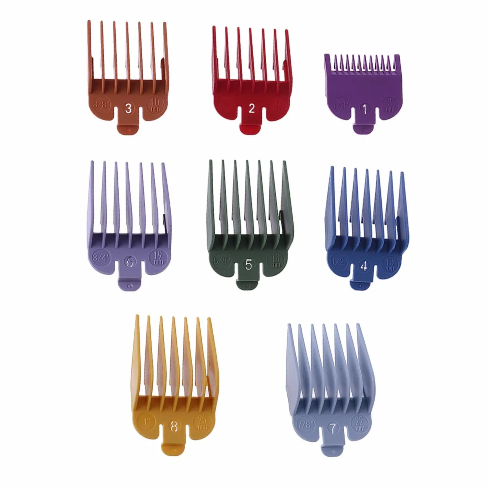 New Hot 8 PCS Universal Hair Clipper Limit Comb Guide Attachment Size Barber Replacement Hairbrush Hairdressing Tools
New Hot 8 PCS Universal Hair Clipper Limit Comb Guide Attachment Size Barber Replacement Hairbrush Hairdressing Tools