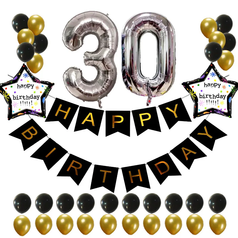 30 лет, набор воздушных шаров для дня рождения 38 шт./компл., черные шары из латекса, Streamer, украшения на день рождения, товары для вечеринок
30 лет, набор воздушных шаров для дня рождения 38 шт./компл., черные шары из латекса, Streamer, украшения на день рождения, товары для вечеринок