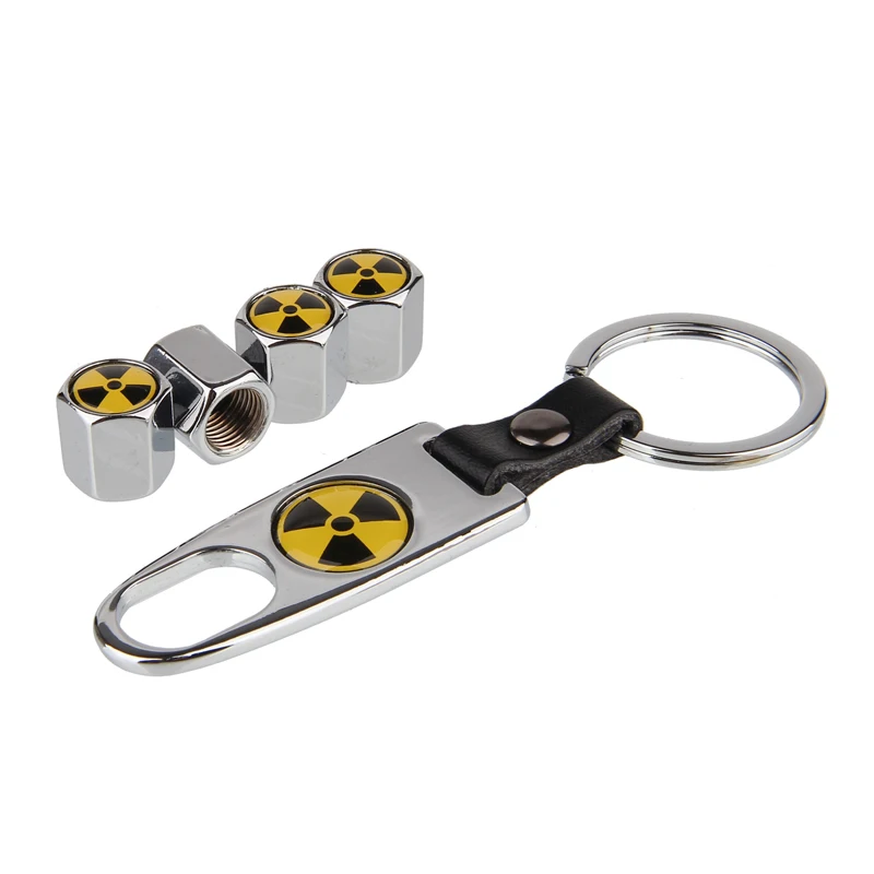 HAUSNN Nuclear Logo Black/Silver Car Tyre Valve Caps Tire Air Dust Stem Covers With Keychain For VW Benz Suzuki Mazda Ford 
HAUSNN Nuclear Logo Black/Silver Car Tyre Valve Caps Tire Air Dust Stem Covers With Keychain For VW Benz Suzuki Mazda Ford