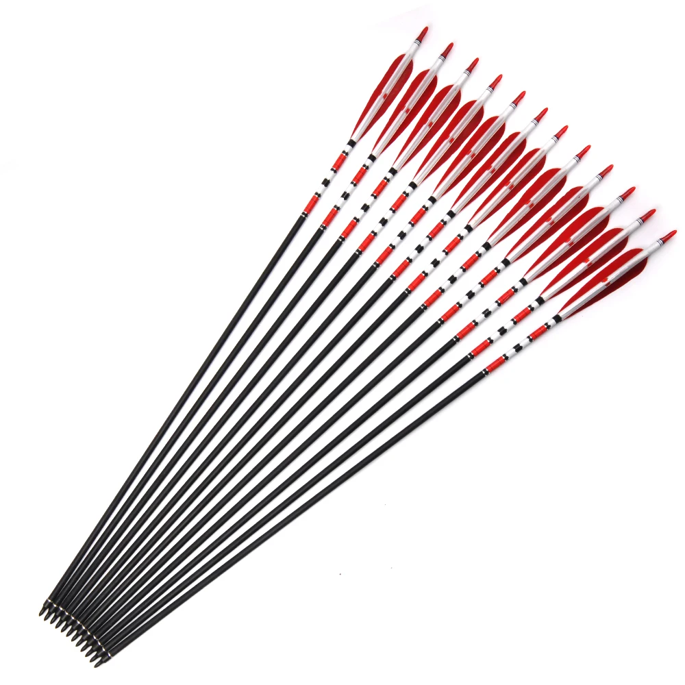 31/33 Inches Carbon Arrow Spine 500 OD7.6mm With Turkey Feather for Compound/Recure Bow Hunting Shooting Archery
31/33 Inches Carbon Arrow Spine 500 OD7.6mm With Turkey Feather for Compound/Recure Bow Hunting Shooting Archery
