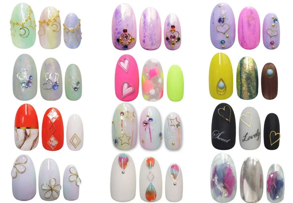 100 шт. металлические наклейки для дизайна ногтей в виде сердца|nail art metal sticker|nail