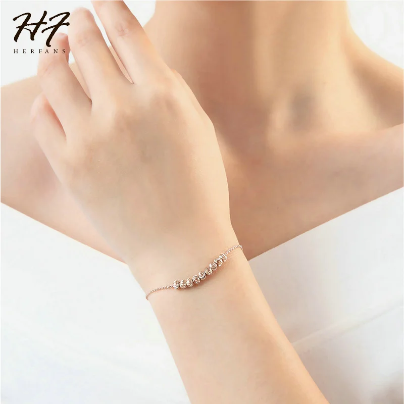 HERFANS Top Qualtiy Rose Gold Color Smiple Metal Charms Chain Jewelry for Women HotSale H215 | Украшения и аксессуары
