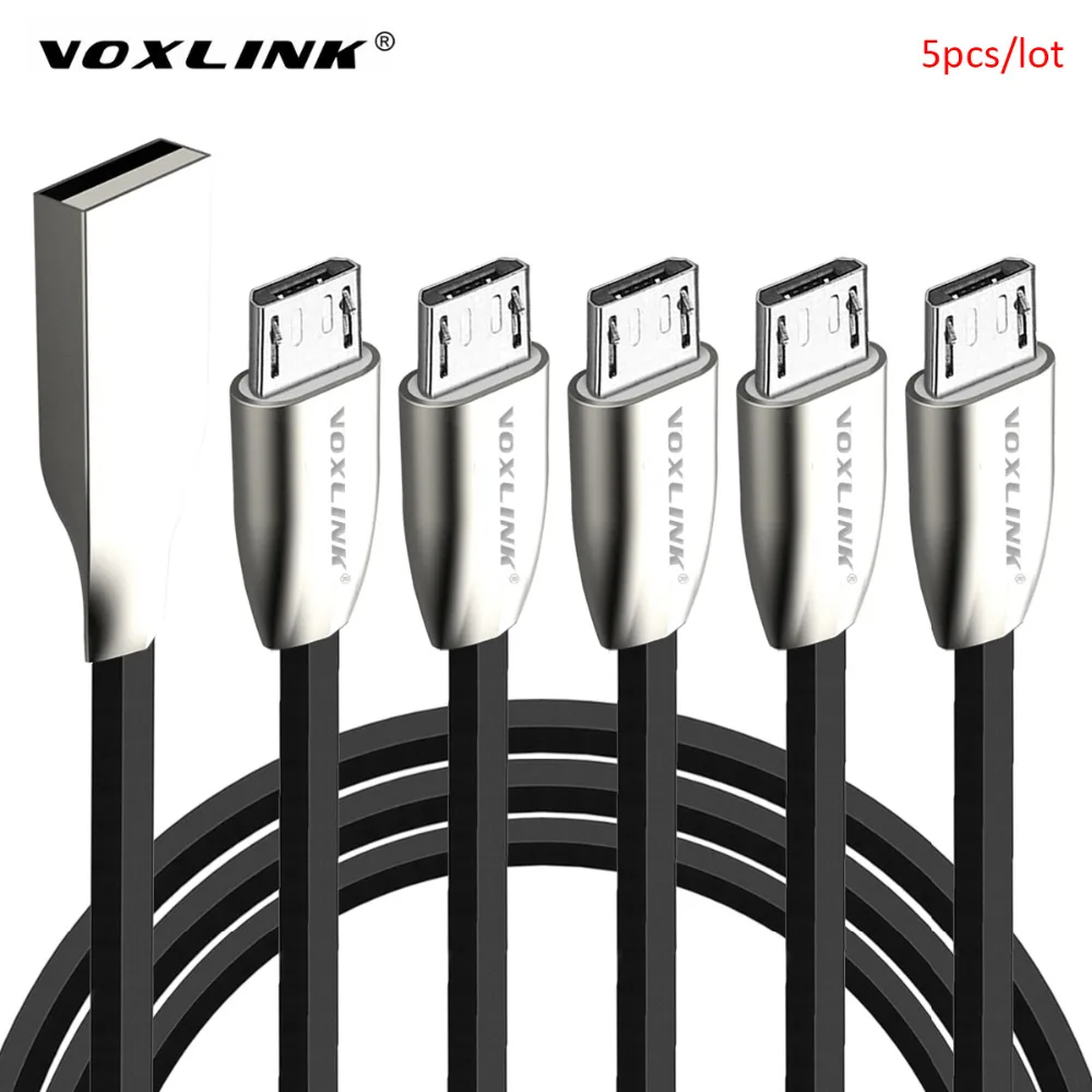 VOXLINK Wholesale 5pcs/lot 3D Zinc Alloy Fast Charging Data Sync Micro USB Cable for Samsung HTC LG huawei Android phones | Мобильные