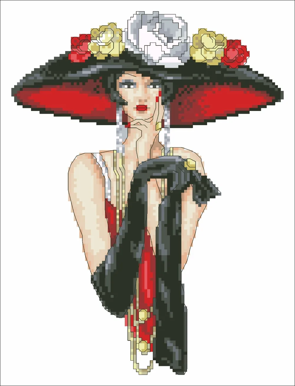 Retro lady cross stitch package woman beauty with hat 18ct 14ct 11ct cloth cotton thread embroidery DIY handmade needlework
Retro lady cross stitch package woman beauty with hat 18ct 14ct 11ct cloth cotton thread embroidery DIY handmade needlework