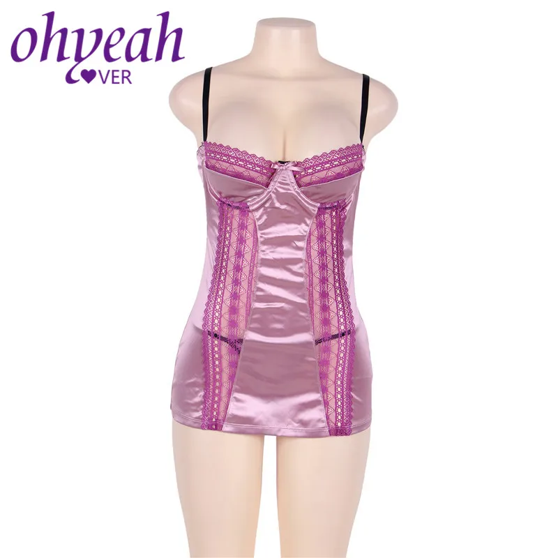 Ohyeahlover сатиновое кружевное нижнее белье Делюкс Сексуальное Женское ночное