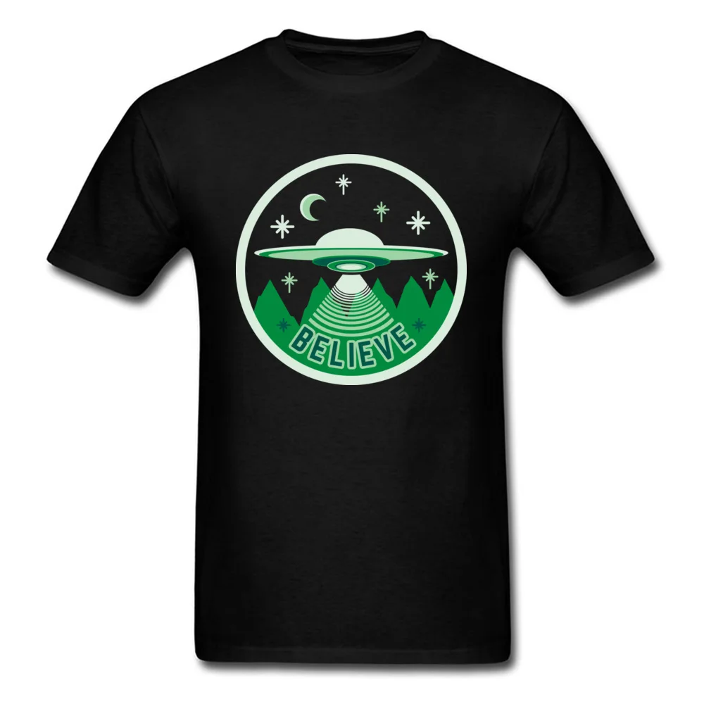 2018 Believe UFO Мужская футболка с рисунком из мультфильма Alien Mountain 100% хлопковая