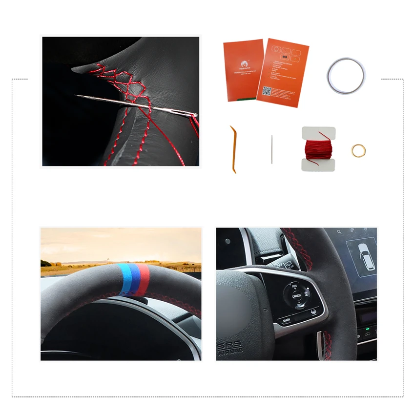 MEWANT Black Blue Suede Soft Hand Sew Wrap Steering Wheel Covers for Honda Civic 10 CR-V CRV Clarity 2016 2017 2018 2019-2021
MEWANT Black Blue Suede Soft Hand Sew Wrap Steering Wheel Covers for Honda Civic 10 CR-V CRV Clarity 2016 2017 2018 2019-2021