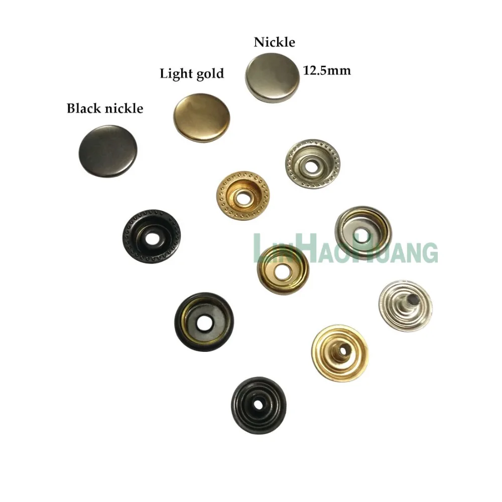 100sets/lot 12.5mm four part brass metal button ring snap press button snap fasteners silver, black nickle ,ligth gold+tools
100sets/lot 12.5mm four part brass metal button ring snap press button snap fasteners silver, black nickle ,ligth gold+tools